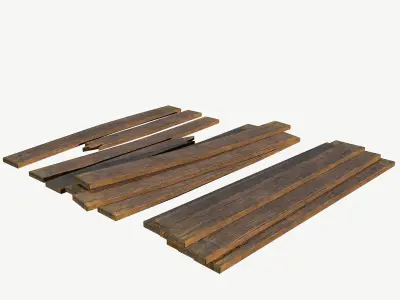 Wooden Plank Pack Low-poly 3D model