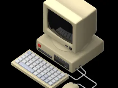 Retro Electronics 3D icon Set UX UI Web 3d rendering  3D model