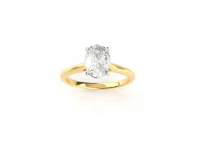 Oval Diamond Solitaire Ring  3D print model