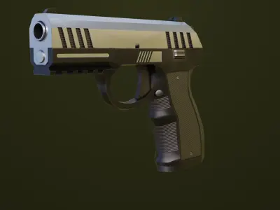 Pistol 04 Generic All PBR Unity UE Textures Included Low-poly 3D model