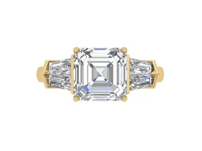  3 Stone Art Deco Ring 3D print model purchase