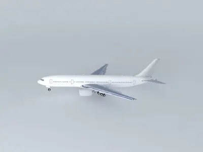 Boeing 777 200 Landing at Seattle Free 3D model