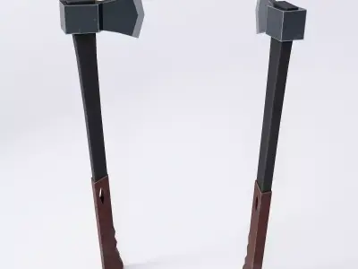 Rubber grip axe low poly 3d model  Low-poly 3D model