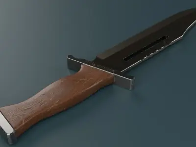 Hunting knife Low-poly 3D model 4
