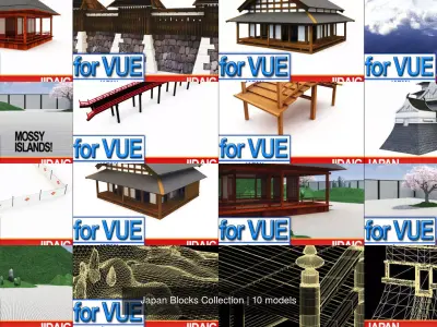 Japan Blocks Collection 3D Model Pack
