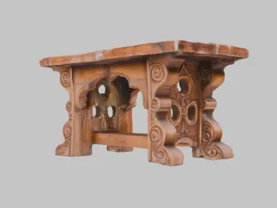 Gothic Craft Table Low-poly 3D model