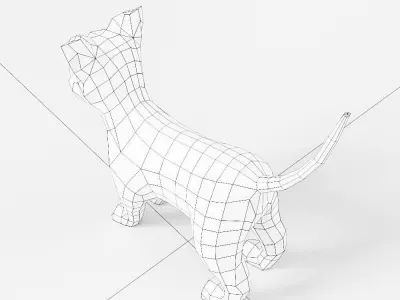 Cat 3d model polygonal Low-poly 3D model