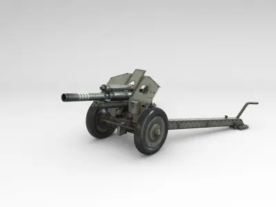 Low Poly M1938 M30 122mm Soviet howitzer Low-poly 3D model