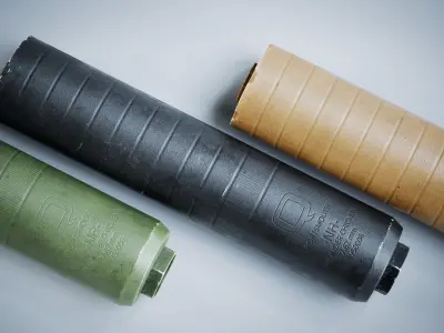 Supressor Silencer Low-poly 3D model Low-poly 3D model