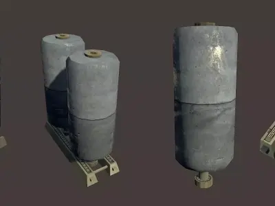 Clean industrial tanks Low-poly 3D model