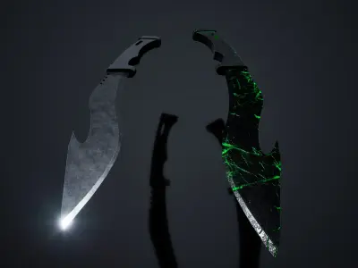 Knife Low-poly 3D model 6