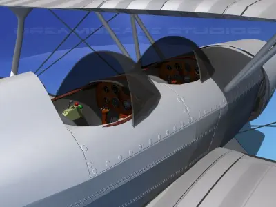 Acro Sport II Biplane 3D model 3