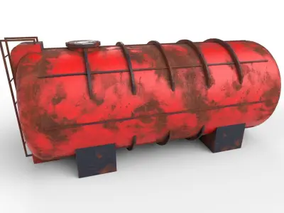 liquid tank M2 - Old Low-poly 3D model