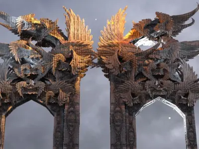 Steampunk Angel arch Grand 2 3D model