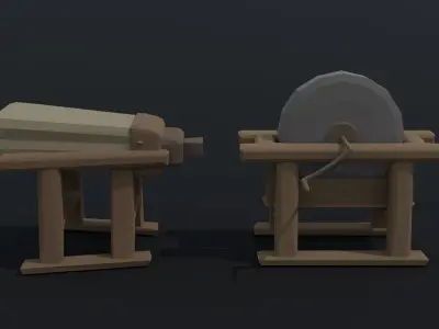 Cartoon blacksmith tools Polygonal Style Low-poly 3D model