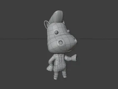 Cute Horse 3D Illustration 3D model 3