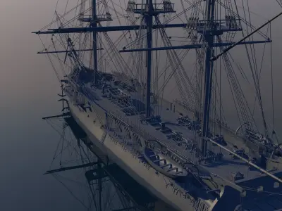 Ship USS Constitution 3D model