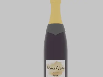 Low polygon wine bottle set 3D model
