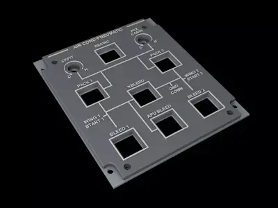 EMBRAER E1 OVERHEAD - AIRCOND PNEUMATIC PANEL 3D print model