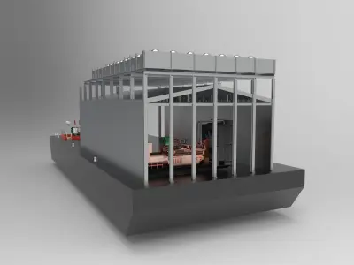 power plant barge 3D model