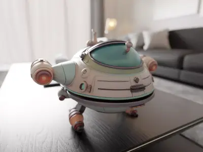 spaceship 3D print model from CGTrader