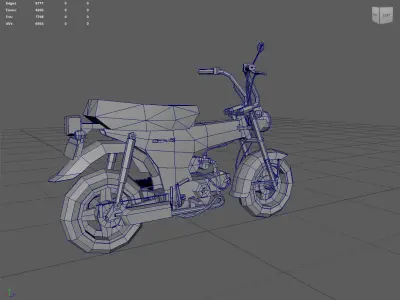 Low Poly honda dax50 4mini 69 FBX Free 3D model