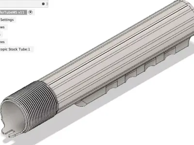 Lightweight AR Buffer Tube 3D model