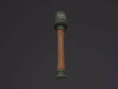 Stielhandgranate 3D Model Low-poly 3D model