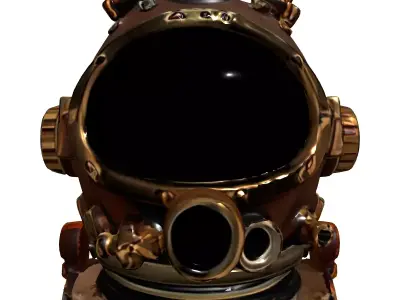 Vintage Deep Sea Diving Helmet Low-poly 3D model