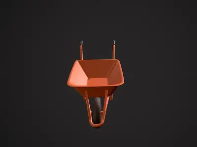 Low Poly Wheel Barrow Free low-poly 3D model