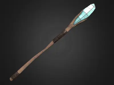 Magic Staff - Cold Night Low-poly 3D model