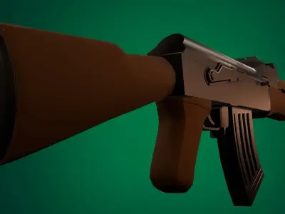 Ak47 Lowpoly Low-poly 3D model