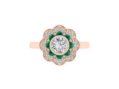 Art Deco Ring 3D print model 34