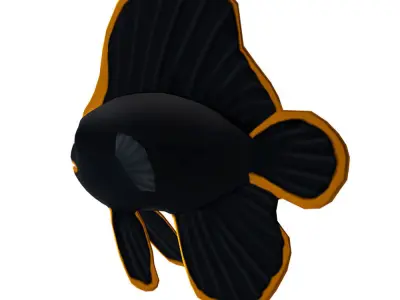Red Aced Bat Animated Fish  Low-poly 3D model