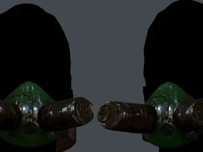 Gas mask helmet 3d model scifi Low-poly Low-poly 3D model Low-poly 3D model 11