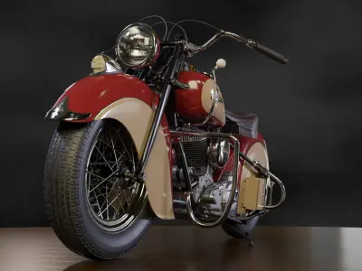 1948 Indian Chief Motorcycle 3D model