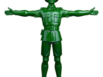 Green Soldier Figurine model pack Low-poly 3D model buy