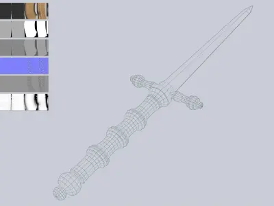 Dagger Low-poly 3D model 5