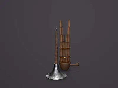 musical instruments Low-poly 3D model