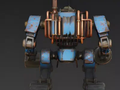 Deep Core Steampunk Mining Mech 3D Model Low-poly 3D model