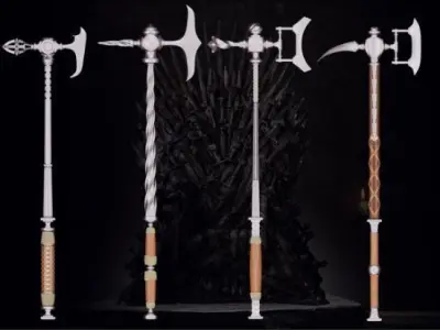 Medieval mega weapon kit bash pack series Vol 2 Low-poly 3D model