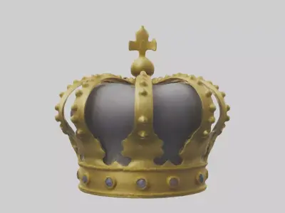 Gold Crown Model Low-poly 3D model