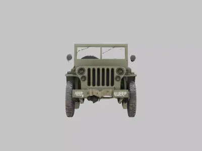 Vintage Military Jeep Low-poly 3D model