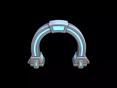 Low Poly Stylized Sci-Fi Tech Portal Low-poly 3D model