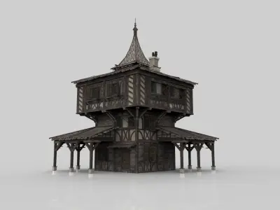 Medieval house fantasy 15 Low-poly 3D model