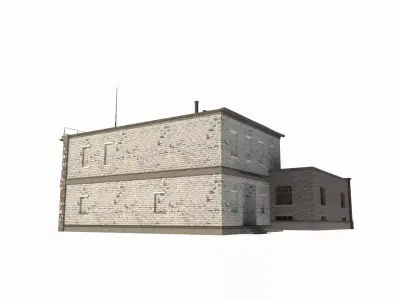 20th century architecture housing and shops 3D model