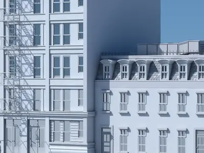 Commercial Building Facade 02 3D model