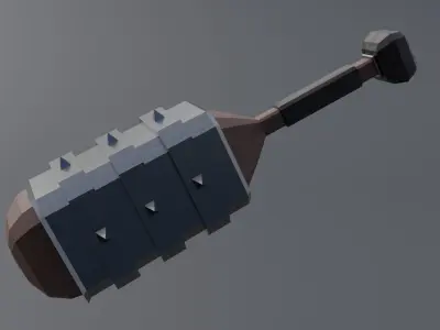 Spiked mace Low-poly 3D model get