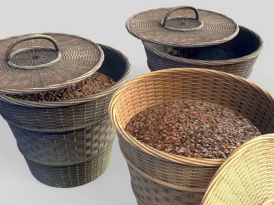 Basket 12 Low-poly 3D model