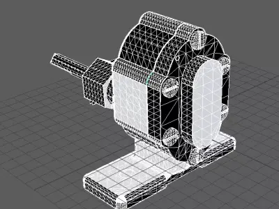Gear oilpump Low-poly 3D model